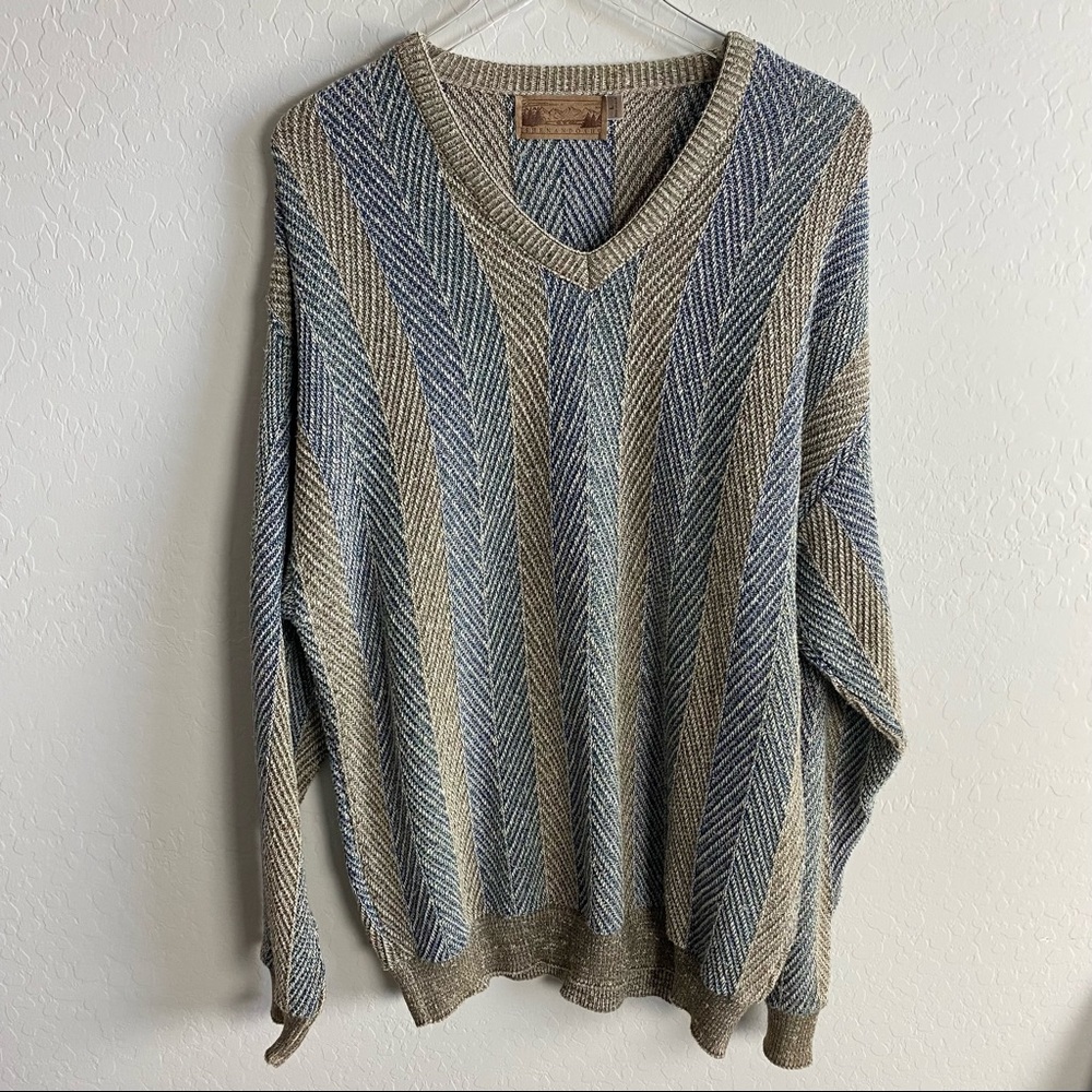 Vintage Shenandoah Large V-Neck Grandpa Sweater